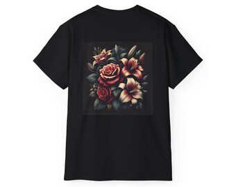Floral Vintage Art Tee, Unisex T-Shirt, Boho Style Top, Casual Wear, Gift for Plant Lovers, Summer Essentials, Festival Fashion
