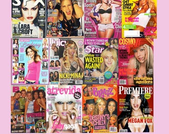 Iconic Y2K Magazine Poster Set | McBling Dorm Decor | Set of 12