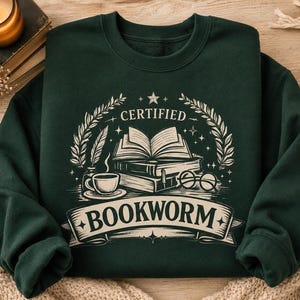Sudadera para amantes de los libros, regalo ideal para lectores, ropa para aficionados a la lectura, jersey verde oscuro.