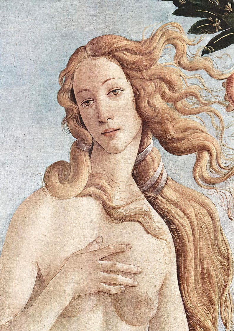 Sandro Botticelli Poster décoratif sur toile représentant des œuvres de peintre Vénus et Mars 40 x 60 cm