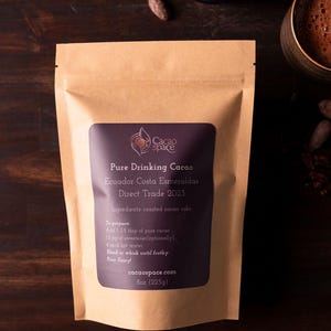 Ceremonial Cacao Paste – Organic, Single-Origin Cacao for Ritual, Meditation & Heart-Opening – Vegan, Stone-Ground, Chopped, 8 oz bag
