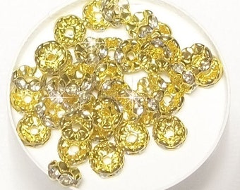 Rhinestone Rondelles - Etsy