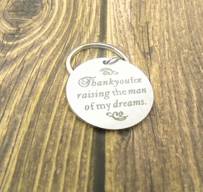Thank You for Raising the Man of My Dreams Keychain / Wedding | Etsy