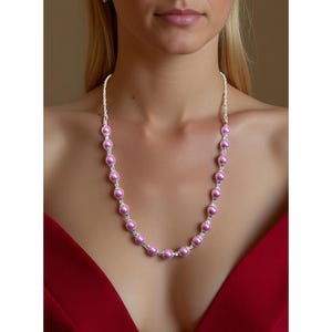 32” Chain and Rose Glass Pearl Necklace #22014