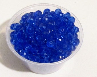 4x6mm Sapphire Faceted Crystal Rondelle Beads