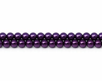 8mm Purple Glass Pearls – Durable Luminous Beads