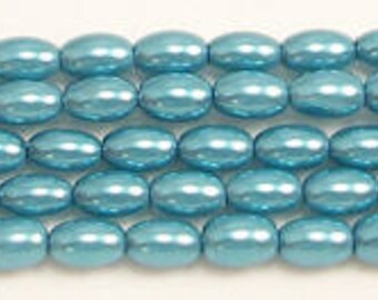 Montana Rice Glass Pearls 4x6mm / 6x4mm AAA Grade Montana Glass Pearls