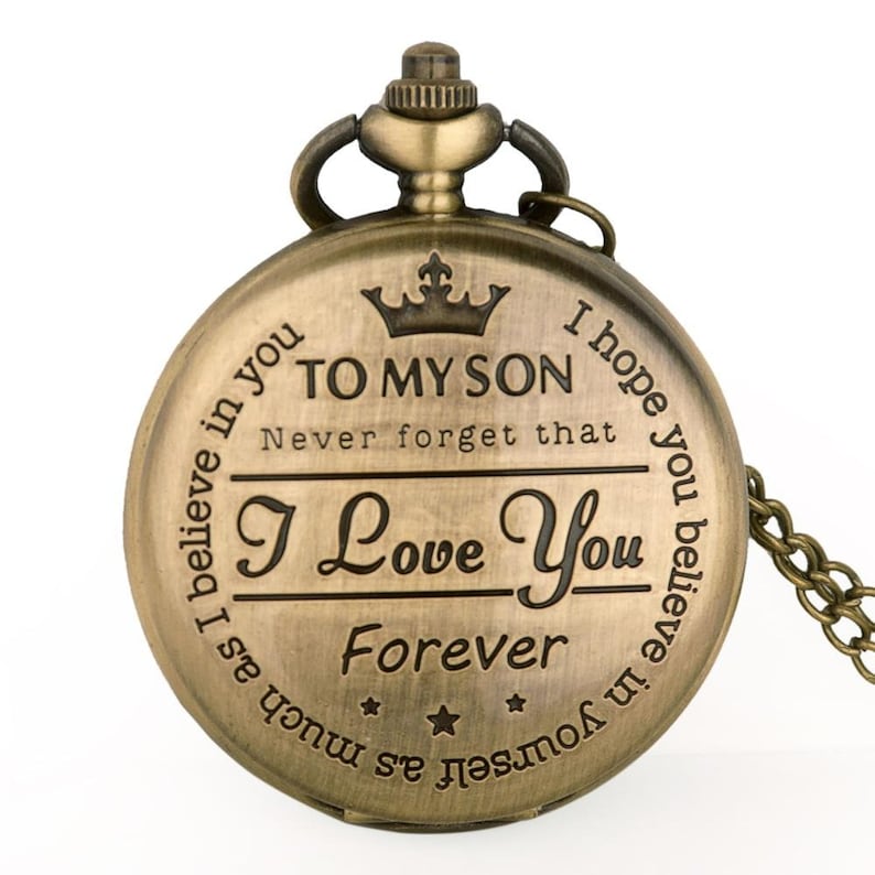Pocket Watch to My Son With 14 Inch Chain in Black Bronze Etsy