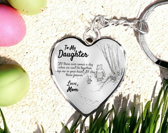 Winnie the Pooh "To My Daughter / To My Son" Keychain / Mother Gift to Daughter or Son / Dad Gift to Son