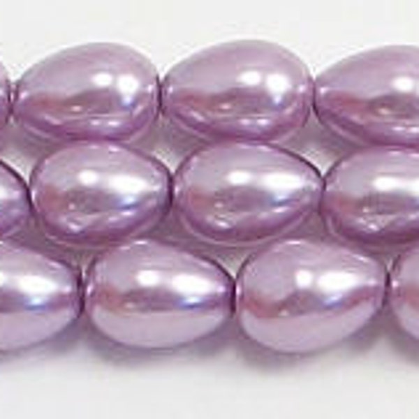 5x7mm Lavender Teardrop Glass Pearl Beads / AAA Grade glass pearls Full Strand / Orchid Glass Pearls / Teardrop Glass Pearls