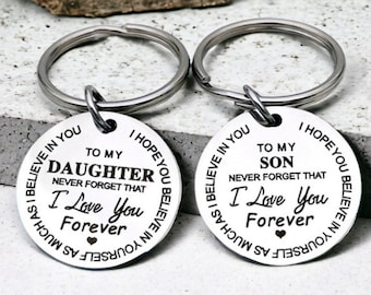 Keychain To My Son/Daughter Stainless Steel / 30mm Key Chain To My Son/Daughter I Love You