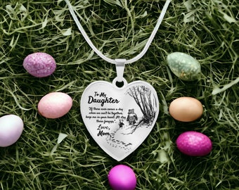 Winnie the Pooh "To My Daughter" Necklace / Mother Gift to Daughter / Easter Gift