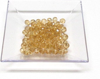 4x6mm Golden Champagne Faceted Crystal Rondelle Beads #4x6GDCHCC