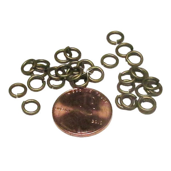 6mm x 1mm Antique Bronze Jump Rings / 18ga Bronze Jumprings / Sturdy Jump Rings