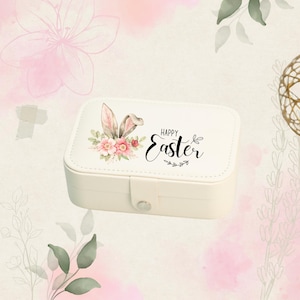 Portagioie in pelle regalo di Pasqua, custodia da viaggio per gioielli, buona Pasqua, regalo per lei, regalo per donna, scatole moderne, benedizioni pasquali