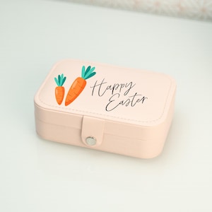 Portagioie in pelle regalo di Pasqua, custodia da viaggio per gioielli, buona Pasqua, regalo per lei, regalo per donna, scatole moderne, benedizioni pasquali
