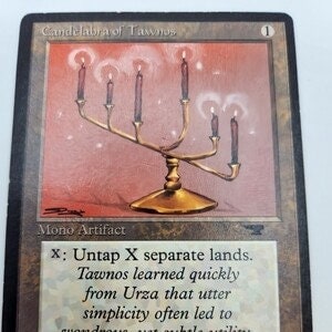 Magic of the Gathering Card, Candelabra of Tawnos, Card Game 