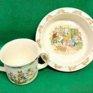 Vintage Bunnykins Royal Doulton Child&#39;s Bowl & Cup Set, 1936