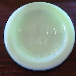 Antique White Crown Cap – Milk Glass Jar Lid Insert - Vintage Jar Closure