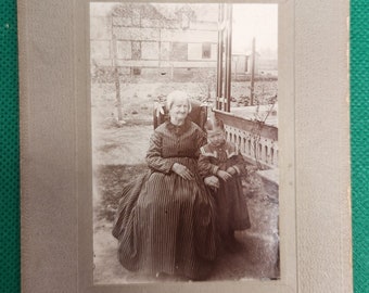 Old Photograph of Grandma and Grand Daughter, Photo, Antique, Vintage,