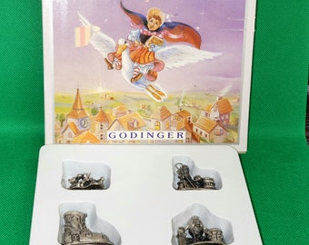 Mother Goose Nursery Gifts Fine Pewter Set of Six Birthday Candles and Holders 1994 Vintage