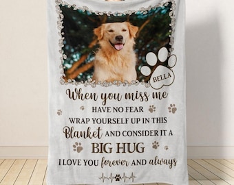 Personalized Dog Memorial Blanket, Custom Dog Photo Blanket, Pet Sympathy Gift, Loss Of Pet Memorial Gifts, Pet Keepsake, Cat Memorial