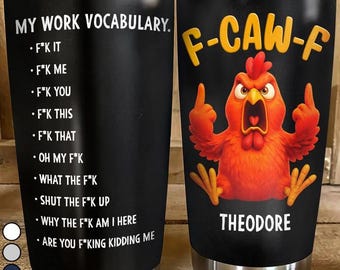 F-Caw-F haan beker, aangepaste naam F caw F beker, grappige koffiemok voor mannen vrouwen, grappige kip beker, verjaardagscadeau voor collega