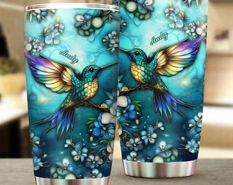 Vaso de colibrí, regalo de colibrí para mamá, regalo personalizado para mujer, taza de café, regalo de cumpleaños para ella, amante de la naturaleza