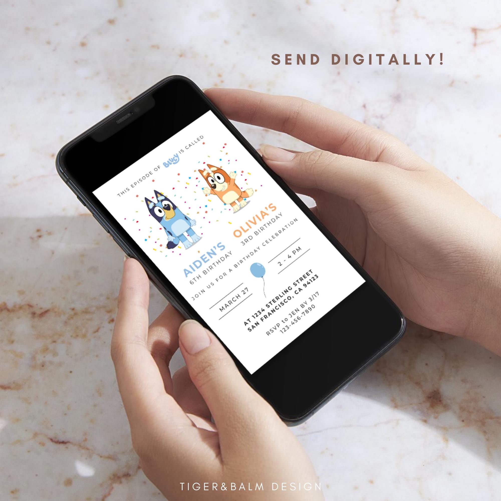 Bluey Canva Invitation Template