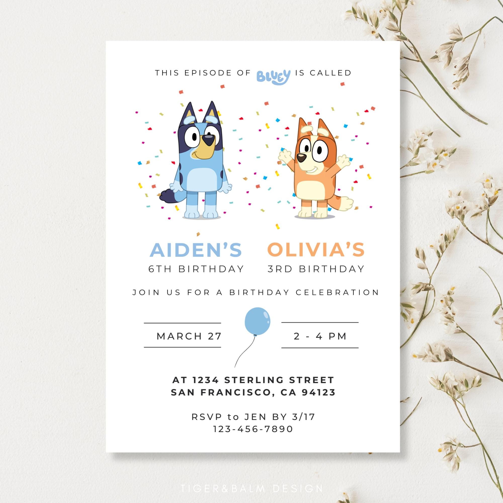 Bluey Canva Invitation Template