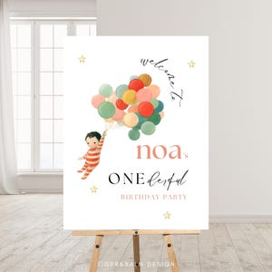 Cartel de bienvenida para fiesta de cumpleaños de bebé The Wonderful Things You Will Be, póster de bienvenida, editable