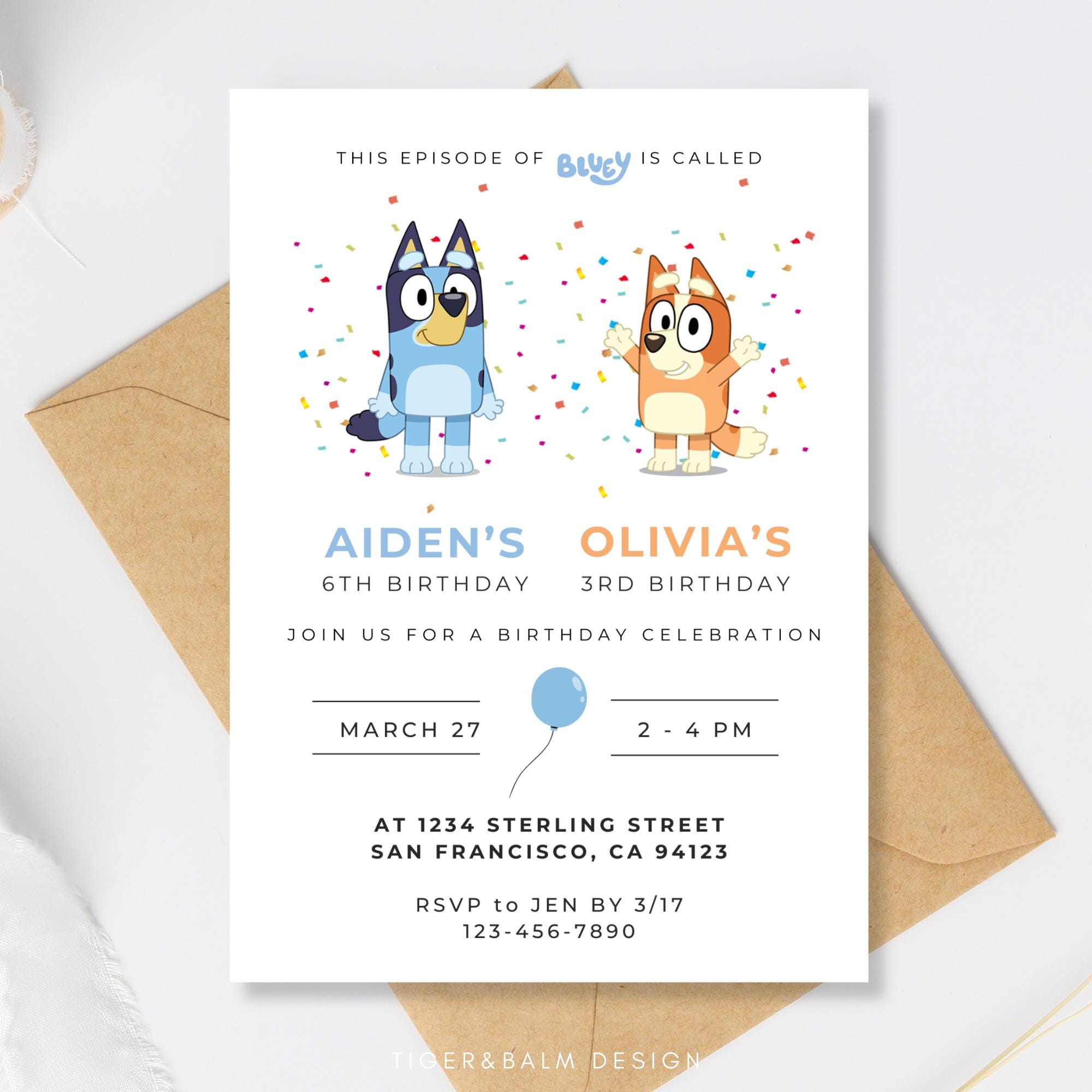 Bluey Canva Invitation Template