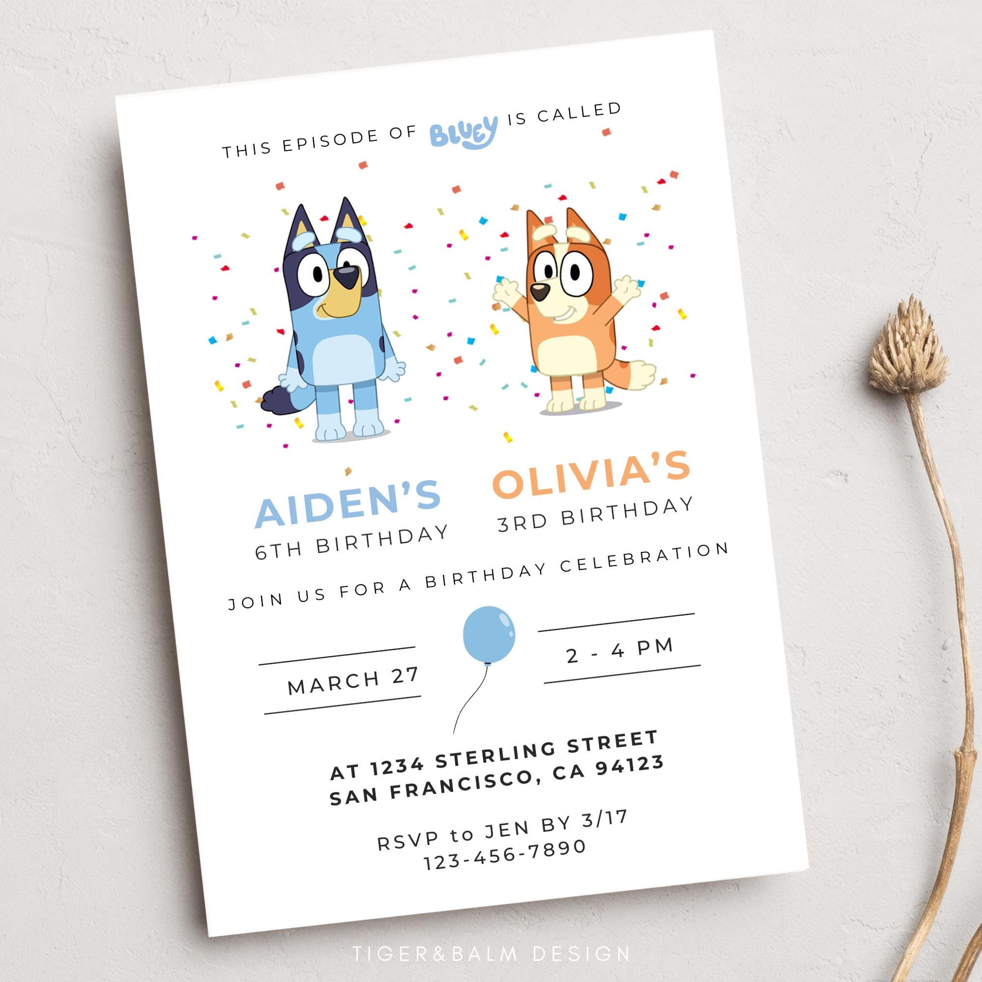 Bluey Canva Invitation Template