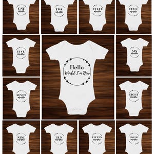 Babyrompertjes: molenstenen voor 1-12 maanden + hello world set