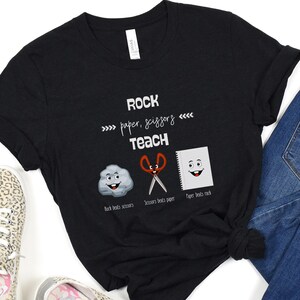 Rock Paper Scissors Teach Shirt for Teacher, Funny Teacher Appreciation Gift, Nothing Beats Teaching Inspirational Teacher Tee, Teacher Life