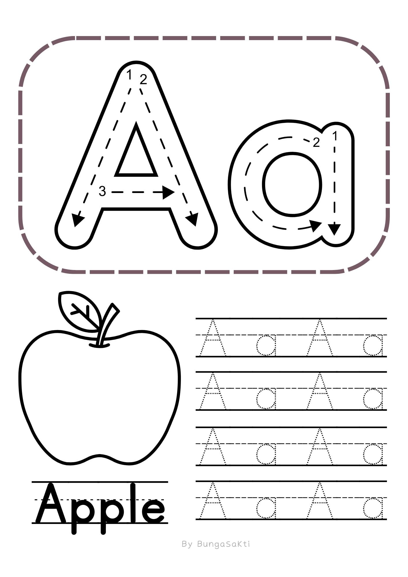 Alphabet Tracing Page, Handwriting Chart, Letter Tracing Worksheet ...
