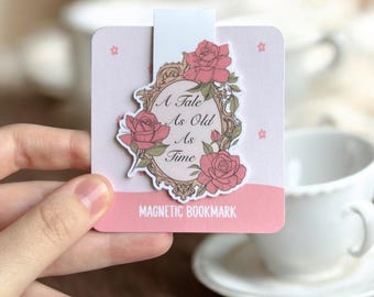 Vintage Beauty And Beast Inspired Magnetic Bookmark | Book Lovers Gift | Cute Bookmark | Page Marker | Tale As Old As Time