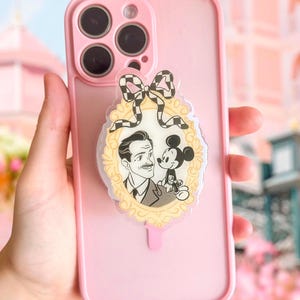 Walt en Mickey telefoongreep • Op Disney geïnspireerde telefoonhouder • Op Disney geïnspireerde Kindle Grip • Magisch op Disney geïnspireerd parkaccessoire