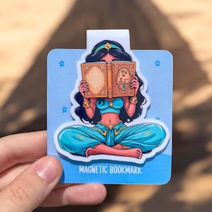 Princess Jasmine Inspired Reading Magnetic Bookmark | Aladdin Inspired Gift for Readers |Disney Inspired Bookish Accessory, Fantasy lover