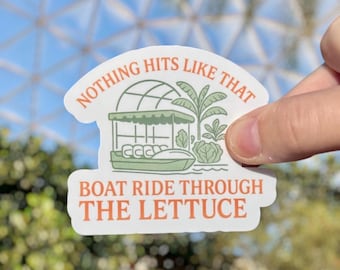 Disney Park Inspired Lettuce Ride Sticker | Living with the Land Aesthetic | Cute Plant and Greenhouse Sticker | Epcot Inspired Sticker