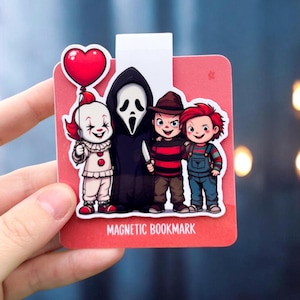 Horror Movie Character Inspired Magnetic Bookmark | Gift For Horror Lover | Horror Nights