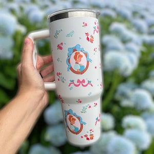 Cinderella Inspired 40 Oz Insulated Tumbler | Disney Inspired Travel Thermos Mug | Tumbler with Straw | Stainless Steel Tumbler