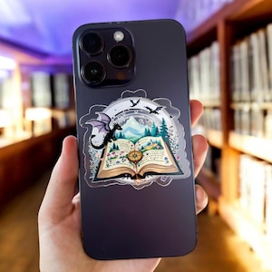 Dragon Fantasy Storybook Kindle Grip | MagSafe Phone Grip | MagSafe Kindle Grip | Kindle Accessory | Book Lover Gift