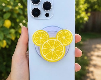 Op Mickey Mouse geïnspireerde citroentelefoongreep | Op Disney geïnspireerde MagSafe-telefoongreep voor de zomer | Op Disney geïnspireerde Kindle Grip | Fruit | Kawaii-telefoongreep