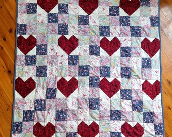 Edredón de corazón de amor