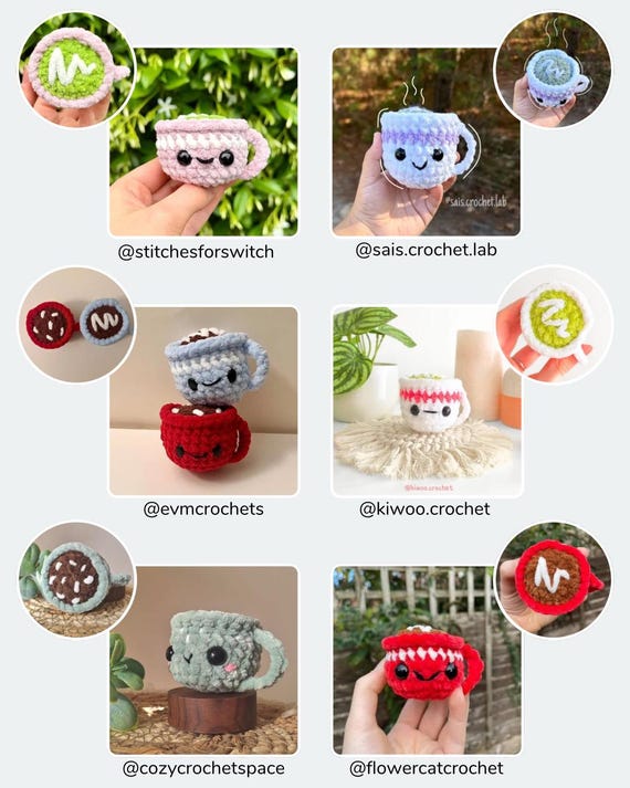 Japan Pocket Pals - Onigiri - Matcha Latte - Amigurumi - Crochet