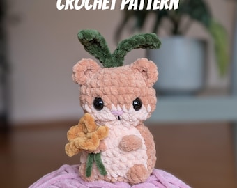Chubby Hamster Crochet Pattern – No-Sew Amigurumi with Accessories (PDF Pattern)