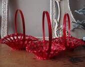 Vintage baskets, red chipwood baskets, nesting basket, home decor, decorative baskets, table decor, kitchen decorations, containers