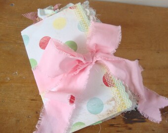Junk Journal, Baby Theme Scrapbook, Vintage style, baby shower gift, Pink and blue