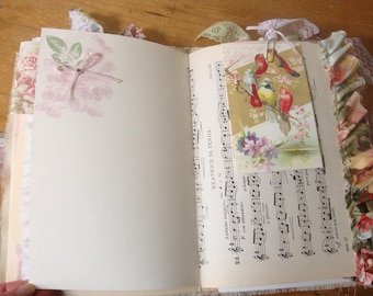 Handmade Junk Journal, mixed media notebook,